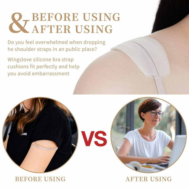 EIRZNGXQ Silicone Shoulder Pads, Invisible Non Slip Bra Strap Holders for  Slipping Bra Strap Protectors Shoulder Enhancer Women Shoulder Pads
