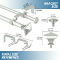 thumbnail image 4 of Urbanest Adjustable Double Curtain Rod Set Metal with Decorative Square Urn Finials, Heavy-Duty, 4 of 6