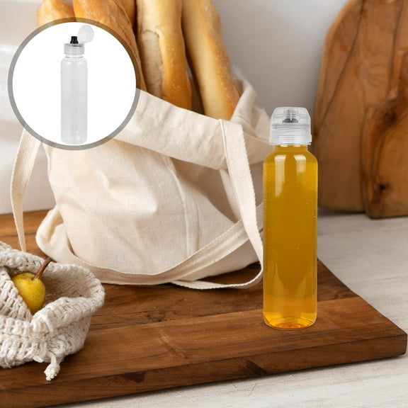 Masteelf 4PCS Honey Squeeze Bottles Portable Honey Bottles Syrup Dispenser Sauces Dispenser Transparent Container for Kitchen Storage and Household Needs (500g)