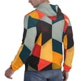 thumbnail image 6 of Uemuo Geometric Cube Pattern Art Pattern Men's Hoodie - Casual Pullover Hoodie with Kangaroo Pocket, Stylish Hooded Sweatshirt for Everyday Wear-Medium, 6 of 7