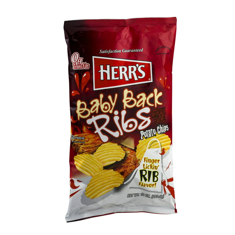Herr's Baby Back Ribs Potato Chips, 9.5 Oz.