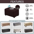 thumbnail image 6 of Waterproof Ottoman Cover Rectangle, Stretch Velvet Soft Ottoman Slipcovers Fit Folding Storage Stool with Elastic Bottom-White-Medium, 6 of 7