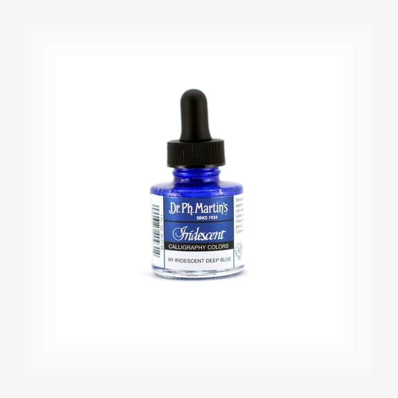 Dr. Ph. Martin's® Iridescent Calligraphy Color (9R) Ink Bottle, 1.0 US fl oz, Iridescent Deep Blue, 1 Bottle