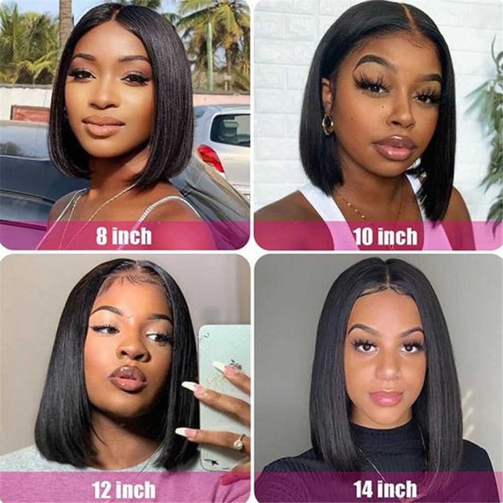 Straight Hair 4x4 Lace Closure Bob Wig Remy Brazilian Human Hair Wigs Transparent Lace