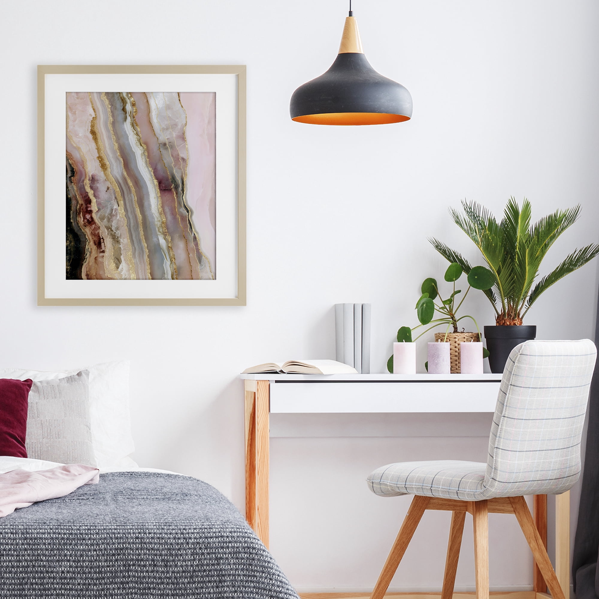 Stupell Industries Pastel Misty Gem Geode Birch Framed Print Under Glass, design by Svetlana Aleynikova