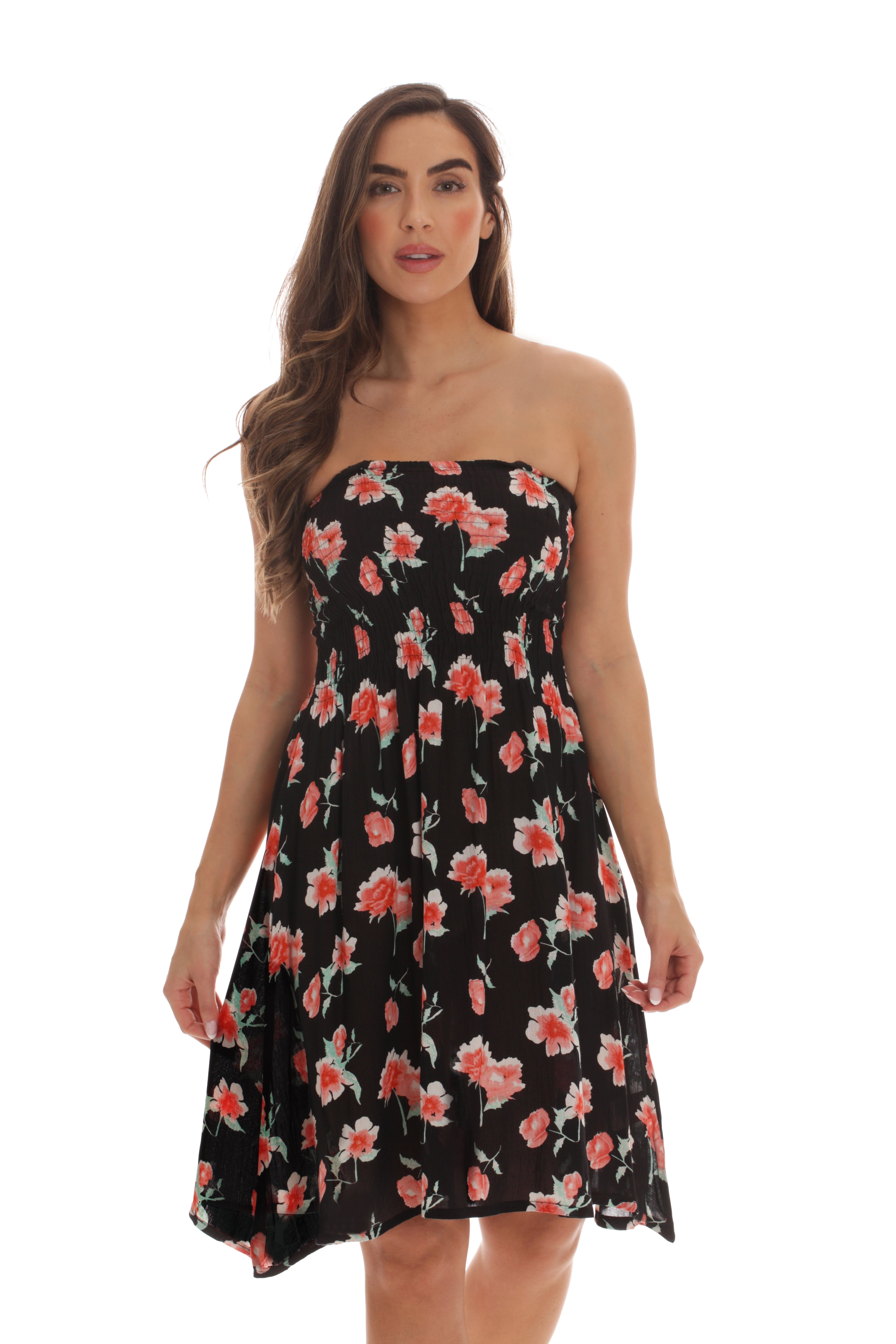 Riviera Sun Women's Strapless Tube Short Summer Dress - Casual and ...