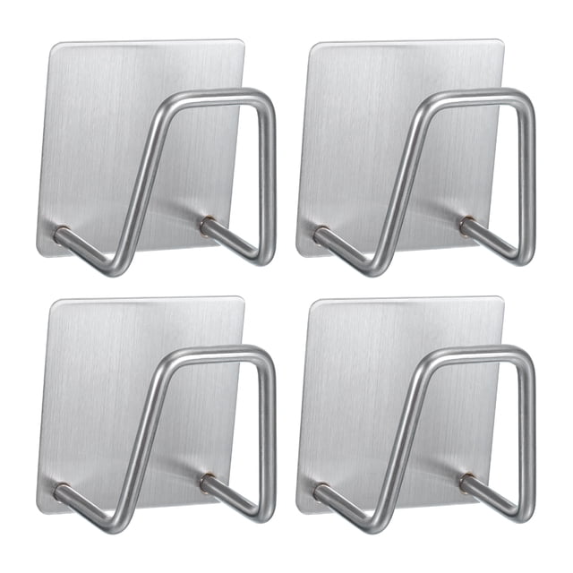 Soporte de esponja de 4 piezas para fregadero de cocina, soporte de esponja de acero inoxidable para colgar estropajos