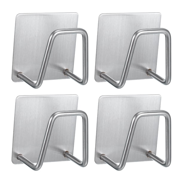 Soporte de esponja de 4 piezas para fregadero de cocina, soporte de esponja de acero inoxidable para colgar estropajos