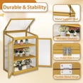 thumbnail image 4 of 2-Tier Wooden Cold Frame Greenhouse Cabinet with Adjustable Shelves, Brown, 4 of 12