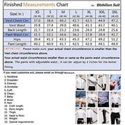 Wehilion Men's Suits 2 Pieces Wedding Suits Vest+Pants Tuxedos Set V-Neck Slim Fit Casual Waistcoat Suit Black