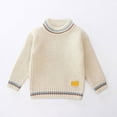 thumbnail image 2 of Gubotare Toddler Sweaters Boy Toddler Baby Girl Boy Long Sleeve Knit Sweater Cute Round Neck Pullover Fall Winter Warm Tops Clothes Size 3T 4T (Beige,3-4 Years), 2 of 5