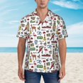thumbnail image 2 of Pofeuu Retro Style Print Hawaiian Shirt for Men Sleeves Casual Button Down Summer Beach Dress Shirts T-Shirts,Large, 2 of 7