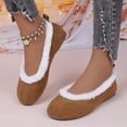 thumbnail image 2 of Domzle Ballet Flats for Women Fuzzy Quilted Indoor Outdoor House Shoes Cute Plush Slip On Ballerina Slippers Faux Suede Trim Round Toe Casual Cozy Brown, 2 of 7