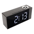 thumbnail image 5 of Reloj despertador digital de proyección Rotación de 180 grados Brillo Carga USB ajustable Reloj despertador LED para oficina Dormitorio Luz blanca, 5 of 5