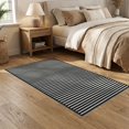 thumbnail image 2 of ODIKA Zebra Print Striped Motif Bordered Bold Inspired Centered Diagonal Non-Slip Low Profile for Guest Room, Lounge, Apartment, 2 of 7