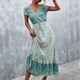 thumbnail image 3 of Vestido Con Estampado Floral Para Mujer, Vestido Con Estampado Floral Botón Largo En La Parte Delantera Cómodo Para Uso Diario ANGGREK FH1711, 3 of 6