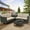 Gray+Gray, variant on Outdoor PE Wicker Furniture Set 4 Piece Patio Black Rattan Sectional Loveseat Couch Set Conversation Sofa with Storage Box Glass Top Table and Non-Slip, Gray+Blue