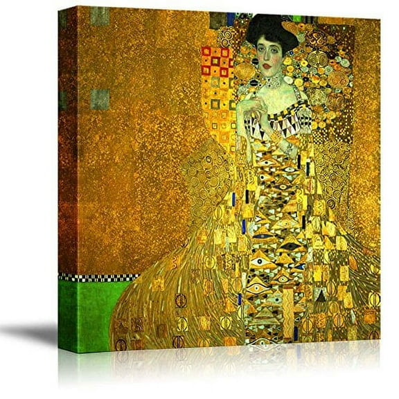 wall26 Canvas Print Wall Art Portrait of Adele Bloch-Bauer I by Gustav Klimt Historic Cultural Illustrations Fine Art Traditional Scenic Dramatic Colorful for Living Room, Bedroom, Office - 24"x