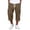 Brown -AF06, variant on Long Cargo Shorts for Men Below Knee Waffle Drawstring Capris Pants Elastic Waist Lightweight Summer Resort Wear Navy XL