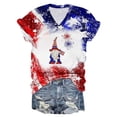 thumbnail image 5 of qILAKOG Women's Independence Day Print Short Sleeve Summer New Gradient Tops Classic V-Neck Versatile Tunic Slim Casual Pullover Blouses Top T-shirts for Women, 5 of 5