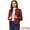 Burgundy, variant on INSPIRE CHIC Women's Lightweight Stand Collar Zip Up Biker Moto Jacket Brown M