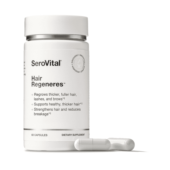Serovital Hair Regeneres - Enhanced Hair Growth Vitamins for Women, Decrease Hair Loss and Shedding, Strengthen and Thicken Hair, Reduce Greying and Breakage, Regrow Hair, Hair Vitamins - 60 Ct