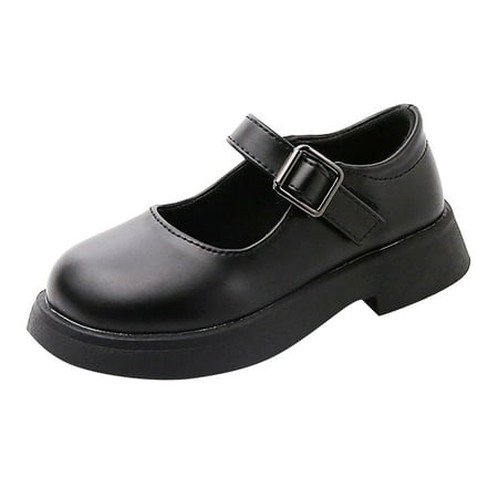 

MQLKF Fashion Spring Summer Children Casual Shoes Girls Thick Sole Slip On Buckle Comfortable Solid Color Simple Style Casual Stylish Lightweight Girls Walking shoes