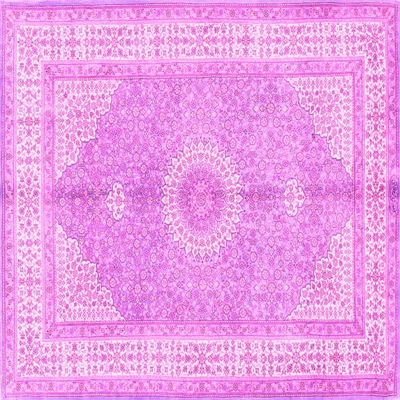 Ahgly Company Indoor Square Medallion Pink Traditional Area Rugs, 3' Square