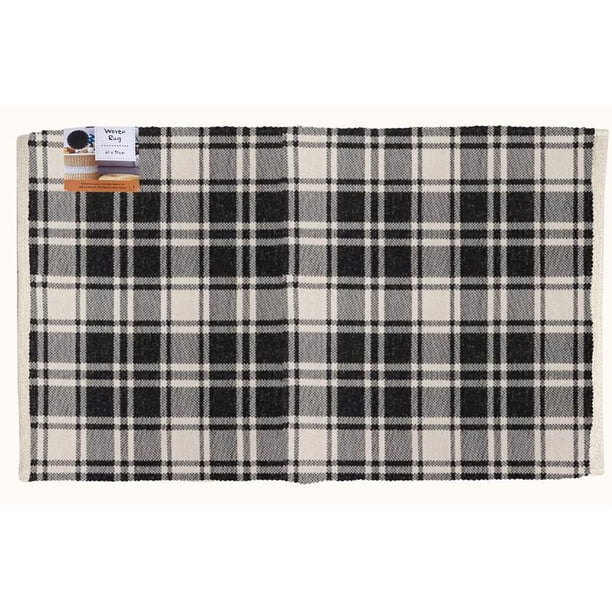 Alfombra Accent First Concept a cuadros en blanco y negro, 90 x 60 cm