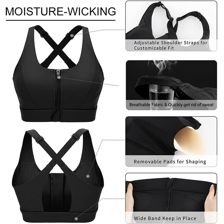 New Arrival High Support Cross Shoulder Strap Women'S Sports Bras, Removable  Pads, Perfect For Outdoor & Indoor Sports, Comfortable