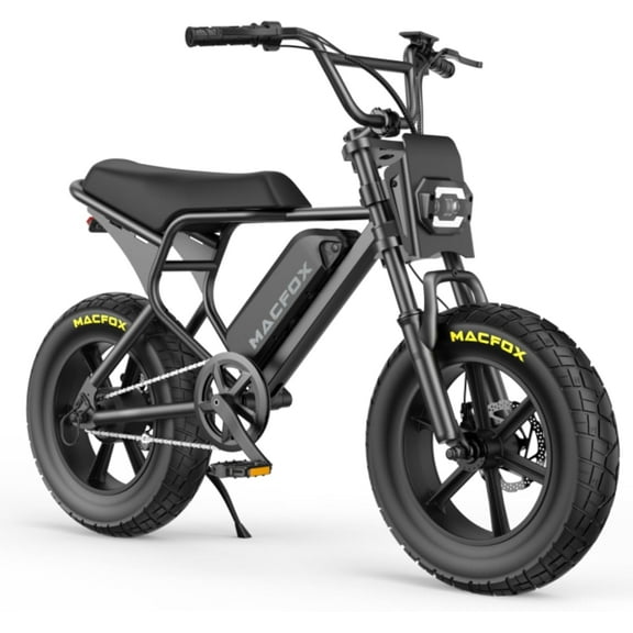 MACFOX M16 Mini Fat Tire Electric Bike for Teens, 750W Brushless Motor, 48V 10.4Ah Removable Battery, 20 MPH, 25 Mile Range, Wide 16x4 Tires, UL Certified (Black)