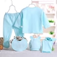 thumbnail image 6 of Mercatoo Tops+Hat+Pants Long Girls Boys 𝐂artoon Outfits Set 5PCS +Bib Sleeve Baby Girls Outfits&Set Baby Girl Leggings 3 to 6 Months, 6 of 7