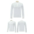 thumbnail image 2 of Dagugfen Summer Tops for Men Long Sleeve Quarter Zipper Tight Lightweight Cycling Workout Tops for Exercise, 2 of 6