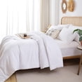 thumbnail image 4 of Juego de edredón Queen blanco, 3 piezas (1 edredón blanco bohemio y 2 fundas de almohada), ropa de cama suave para todas las estaciones, colcha liviana, manta y edredón, 4 of 8