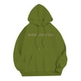 thumbnail image 4 of PMVFHDE Hoodie Men Solid Color Loose Fit Daily Casual Winter Letter Print Pullover Hooded Sweatshirt for Men Army Green,L, 4 of 8