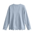 thumbnail image 5 of Womens Oversized Crewneck Sweatshirts Scalloped Casual Pullover Tops, 5 of 7