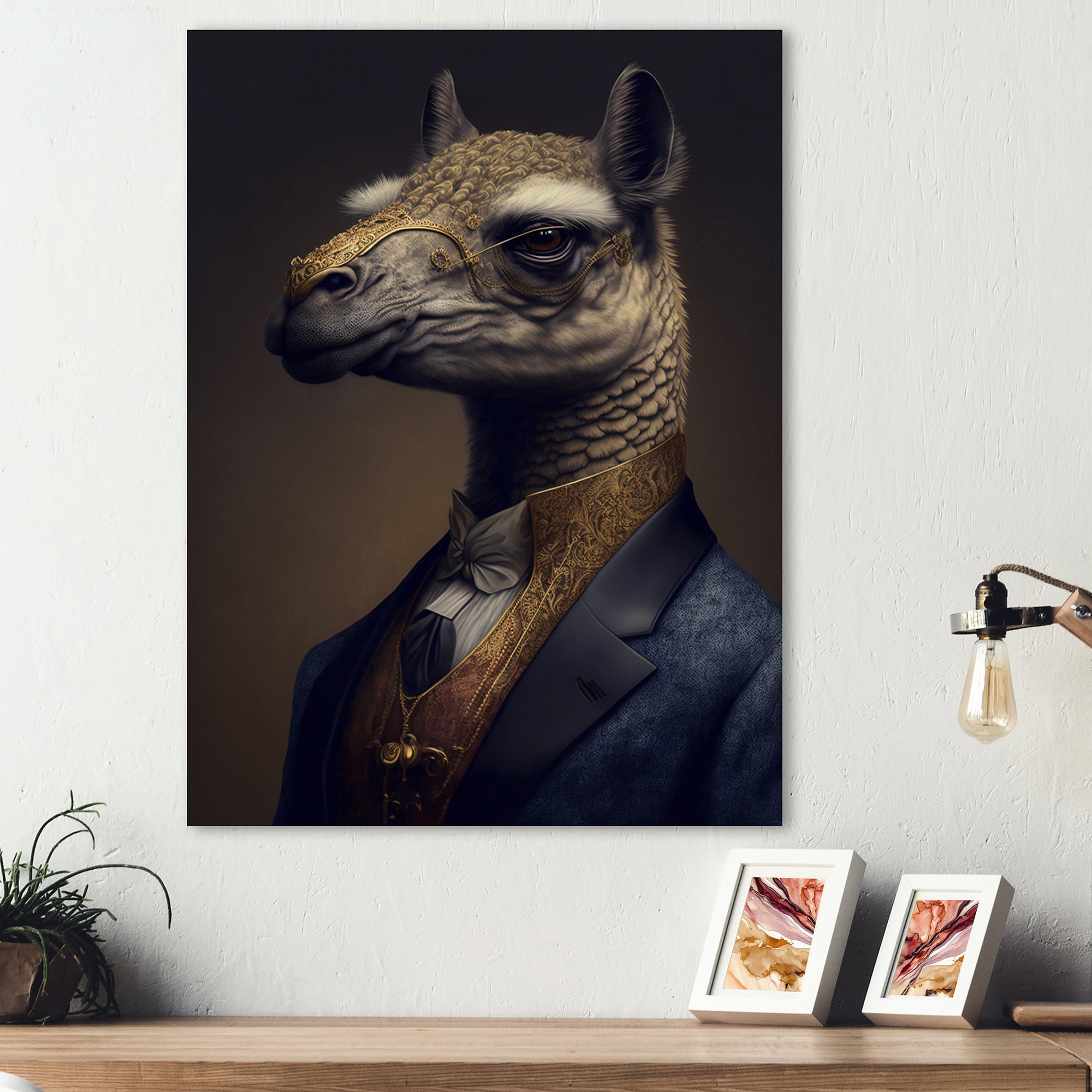 Designart Mafia Llama Canvas Wall Art
