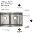 thumbnail image 6 of Design House Rectangular Double Bowl 32x18x10-inch 18-Gauge Undermount Kitchen Sink, Stainless Steel, 6 of 13