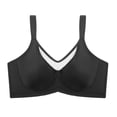 thumbnail image 4 of Jelly Bras for Women Push Up Bra Wireless Support Bras Padded Bras Comfortable Bra Padded Bra Soft Bras T Shirt Bra Supportive Bras Mesh V‑Neck Sheer Mesh Top Bra Adjustable Thin Straps Black, 4 of 9