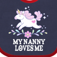 thumbnail image 4 of Inktastic My Nanny Loves Me Girl Unicorn Girls Baby Bib, 4 of 4