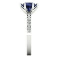 thumbnail image 3 of 1.71ct round cut blue sapphire 14k white gold Bridal Wedding Engagement Promise Anniversary Ring for Women size 6.75, 3 of 7