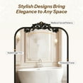 thumbnail image 5 of Jableast 16x24in Vintage Arched Medicine Cabinet with Mirror, Wall Mounted Bathroom Storage with Recessed/Surface Mount Options, Baroque Retro Design, Black Metal Frame,Easy Install Mirror Cabinet, 5 of 9