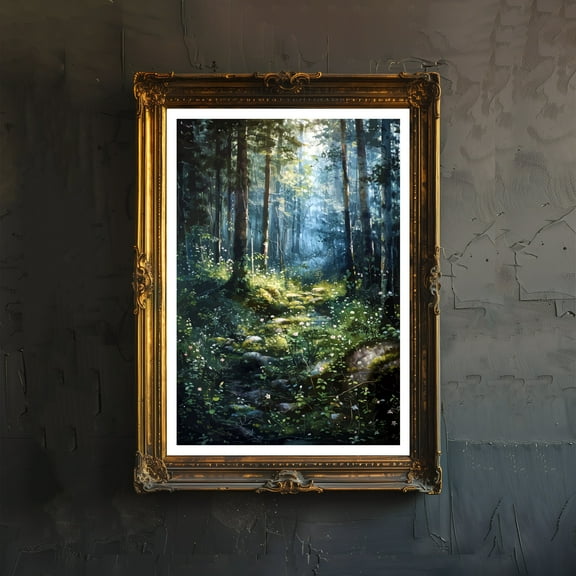 Dark Florals Poster Cottagecore Decor Dark Academia Art Antique Floral Illustration Rustic Vintage Wall Art Poster Unframed