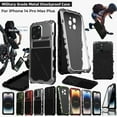 thumbnail image 2 of For iPhone 14 Pro Max Phone Case，Shockproof Luxury Military-Grade Metal Rugged Case，Tempered film protection Case Cover, 2 of 5