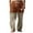 Khaki Mens Pants, variant on Men's Cotton Linen Pants Western Vintage Straight Leg Pant Drawstring Elastic Waist Casual Trousers Big and Tall Beach Slacks Time Limited Offer Black M