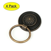 Unique Bargains Furniture Metal Round Pull Ring Knob-0.14" Hole Diameter-4 Pack