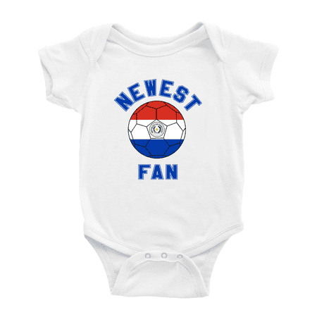 

Newest Paraguay National Soccer Team Fan Baby Rompers Bodysuit (White 3-6 Months)