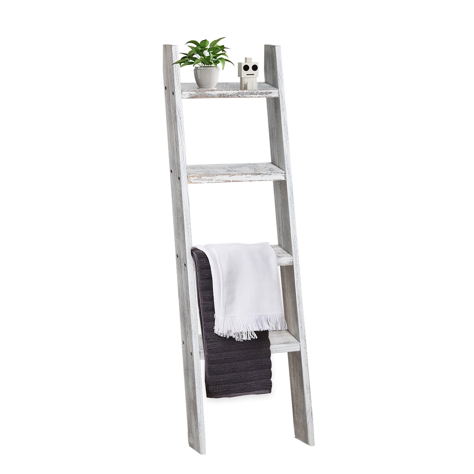 PexFix Rustic Vintage Blanket Ladder 4.5 Ft Decorative Wood Ladder