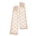 thumbnail image 2 of Lace Gloves for Women, Tea Party Long Elegant Opera Lace Gloves Costume Floral Pattern Arm Elbow Length, 2 of 5