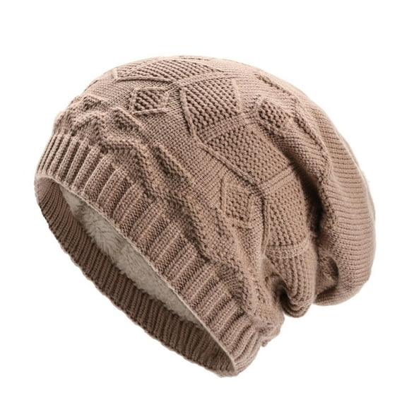 Unisex Winter Slouchy Beanie Hat Fleece Lined Chunky Oversized Knit Skull Cap Soft Warm Solid Color Headwear for Men and Women Cold Weather